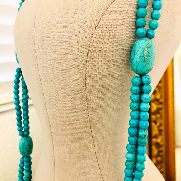 Vintage turquoise bead southwestern style necklace 💙 - Picture 7 of 13